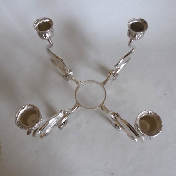 VINTAGE SILVER SWAN CANDLESTICK FLOWER HOLDER VASE CENTERPIECE BOWL - Picture 11 of 16